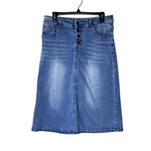 Cottagecore Button Fly Jean Skirt 10 Festival Cowgirl Western‎ Bohemian Y2K 90s